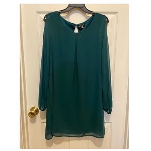 Girls forest green long sleeve dress